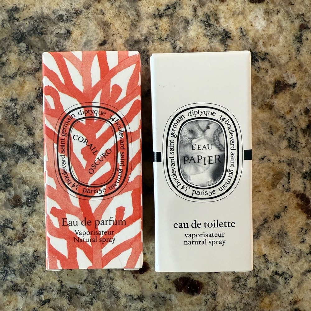 Set of 2 Diptyque travel size eau de parfum / toilette